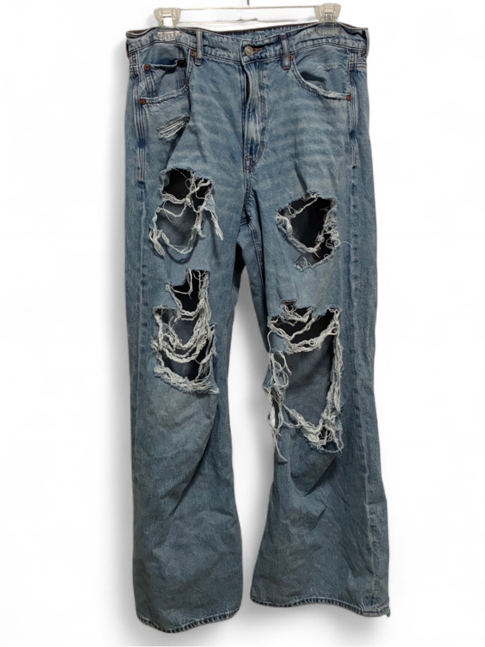 American Eagle Outfitters Super High Rise Baggy Wide Leg Ripped Jeans